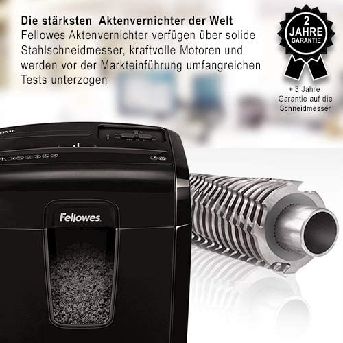 Fellowes Microshred Aktenvernichter 8Mc, Mikro-Partikelschnitt (P-4) (8 Blatt Papierschredder mit Sicherheitssperre für Zuhause, geeignet zur Datenschutz-Grundverordnung (DSGVO 2018) test